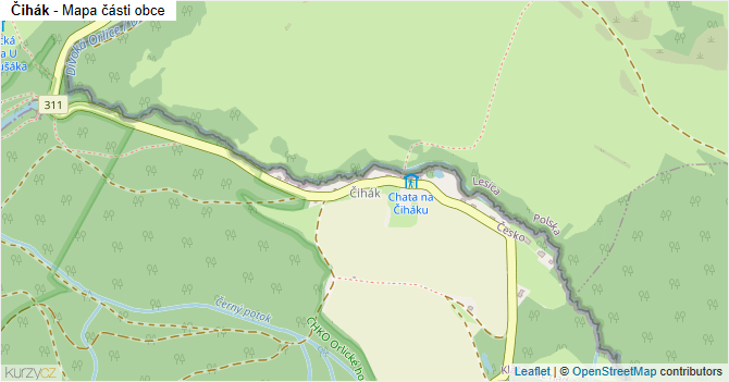 Čihák - mapa části obce