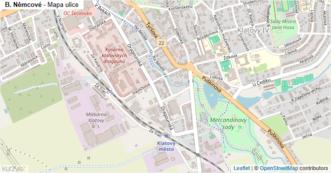 B. Němcové - mapa ulice