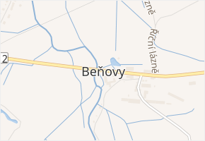 Beňovy v obci Klatovy - mapa části obce