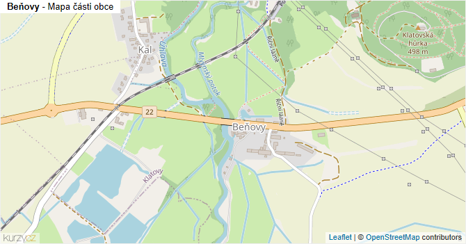 Beňovy - mapa části obce