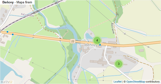 Beňovy - mapa firem