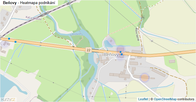 Beňovy - mapa podnikání