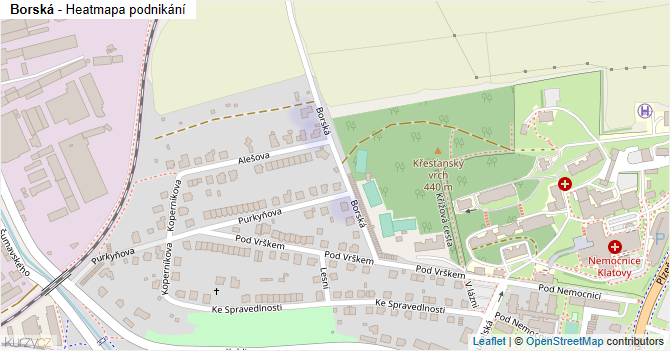 Borská - mapa podnikání