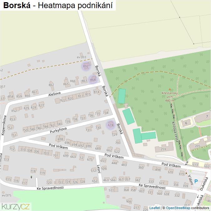 Mapa Borská - Firmy v ulici.