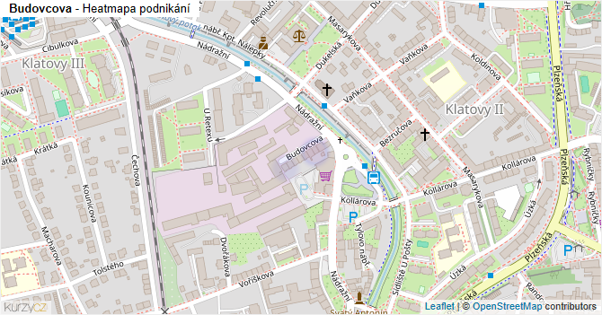 Budovcova - mapa podnikání