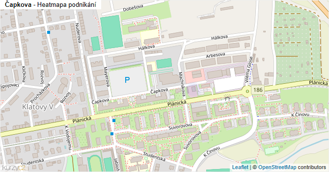Čapkova - mapa podnikání