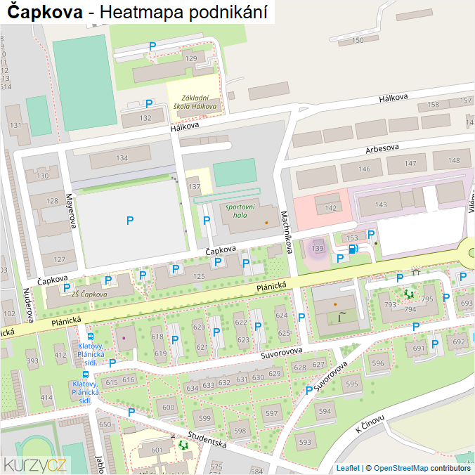 Mapa Čapkova - Firmy v ulici.