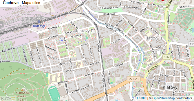 Čechova - mapa ulice