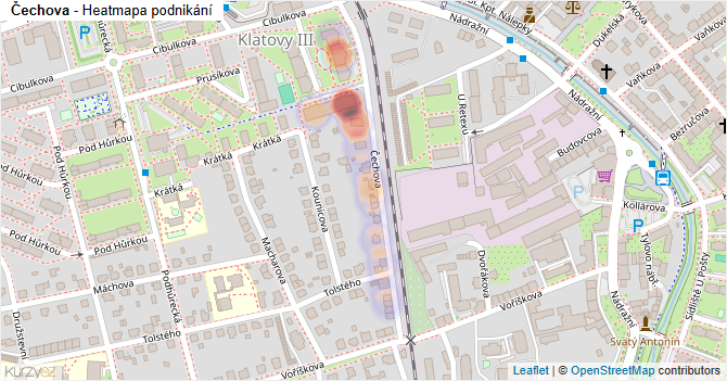 Čechova - mapa podnikání
