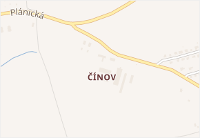Čínov v obci Klatovy - mapa části obce