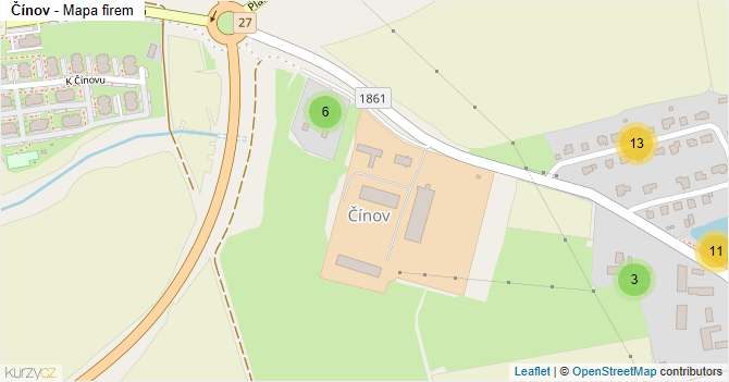 Čínov - mapa firem