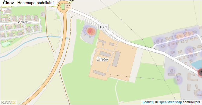 Čínov - mapa podnikání