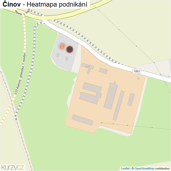 Mapa Čínov - Firmy v části obce.