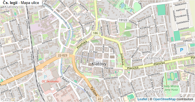 Čs. legií - mapa ulice
