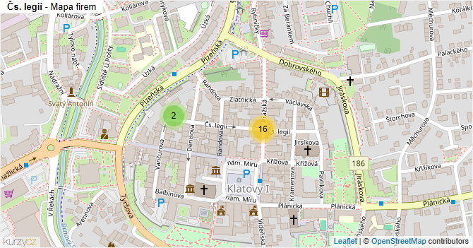Čs. legií - mapa firem