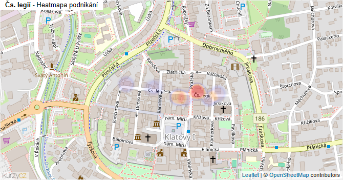 Čs. legií - mapa podnikání