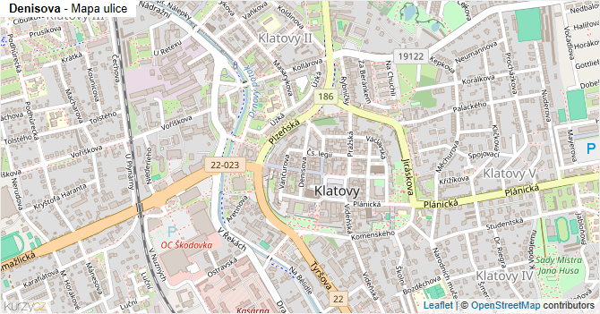 Denisova - mapa ulice