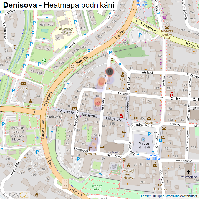 Mapa Denisova - Firmy v ulici.