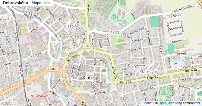 Dobrovského - mapa ulice