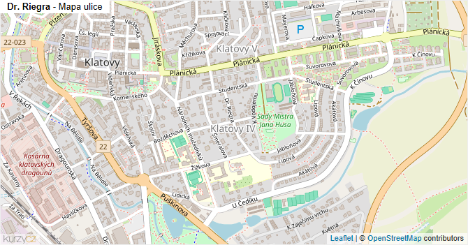 Dr. Riegra - mapa ulice
