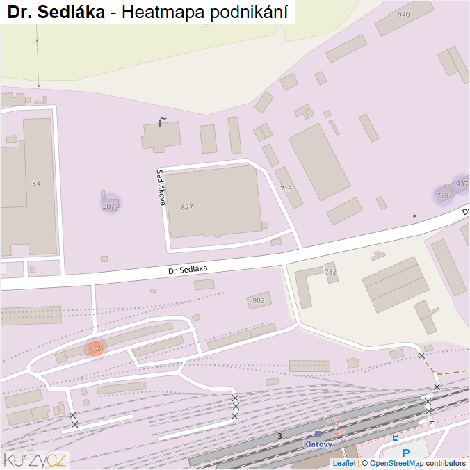 Mapa Dr. Sedláka - Firmy v ulici.