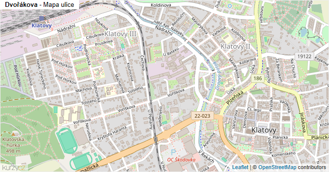 Dvořákova - mapa ulice