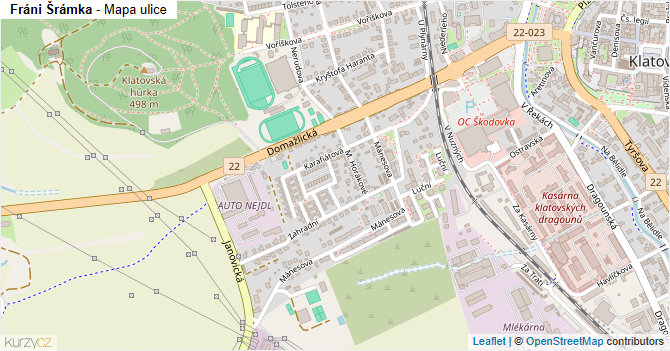 Fráni Šrámka - mapa ulice