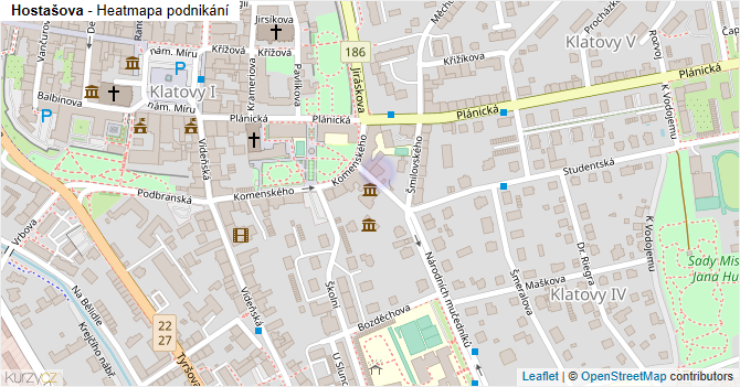 Hostašova - mapa podnikání