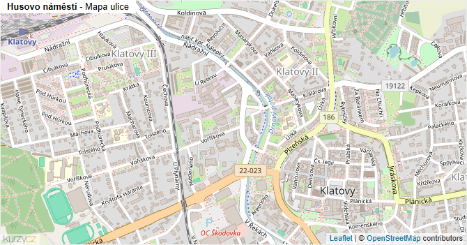 Husovo náměstí - mapa ulice
