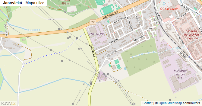 Janovická - mapa ulice