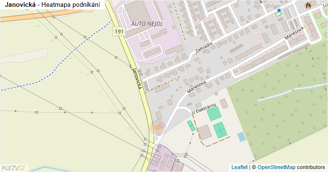 Janovická - mapa podnikání