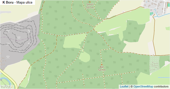K Boru - mapa ulice