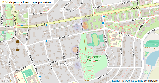 K Vodojemu - mapa podnikání