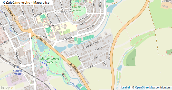 K Zaječímu vrchu - mapa ulice