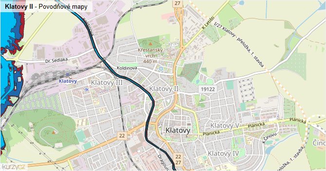 Klatovy II - záplavové mapy stoleté vody