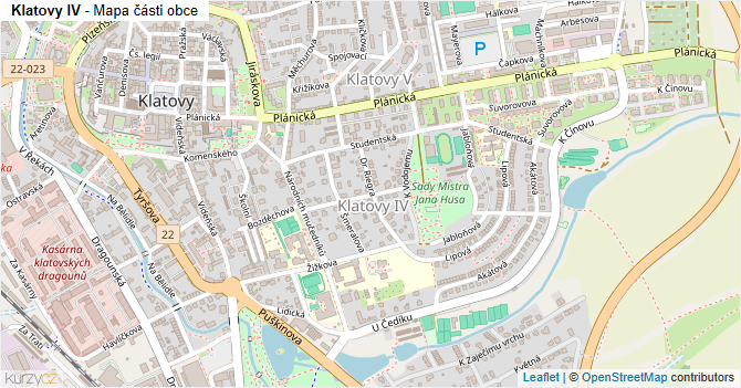 Klatovy IV - mapa části obce