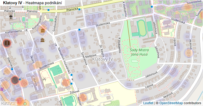 Klatovy IV - mapa podnikání