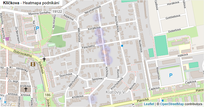 Kličkova - mapa podnikání