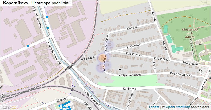 Koperníkova - mapa podnikání