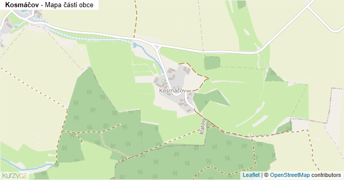 Kosmáčov - mapa části obce