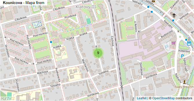 Kounicova - mapa firem