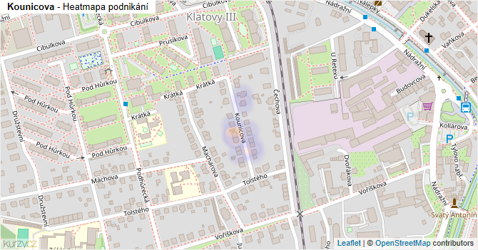 Kounicova - mapa podnikání