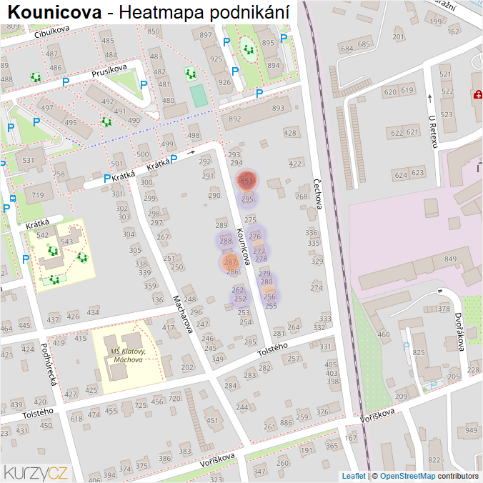 Mapa Kounicova - Firmy v ulici.