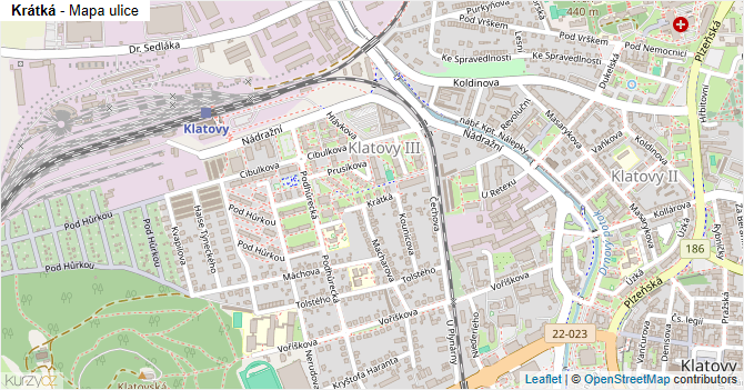Krátká - mapa ulice