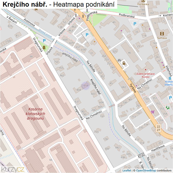 Mapa Krejčího nábř. - Firmy v ulici.