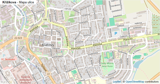 Křižíkova - mapa ulice