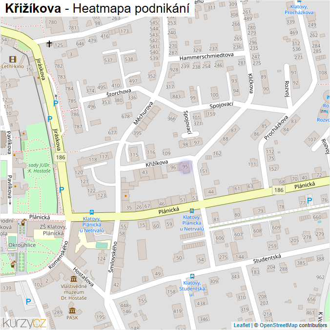 Mapa Křižíkova - Firmy v ulici.
