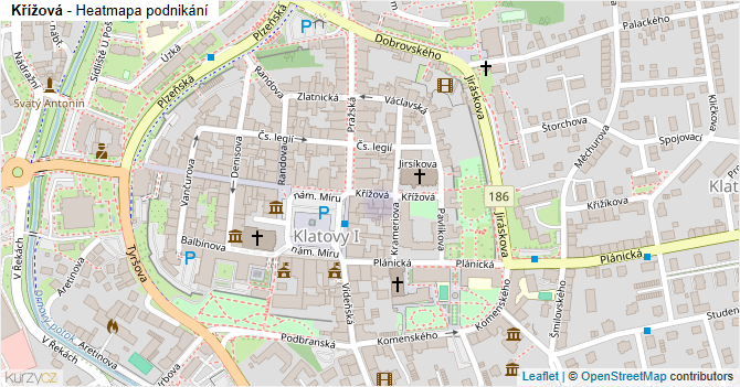 Křížová - mapa podnikání