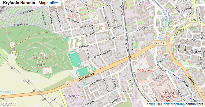 Kryštofa Haranta - mapa ulice
