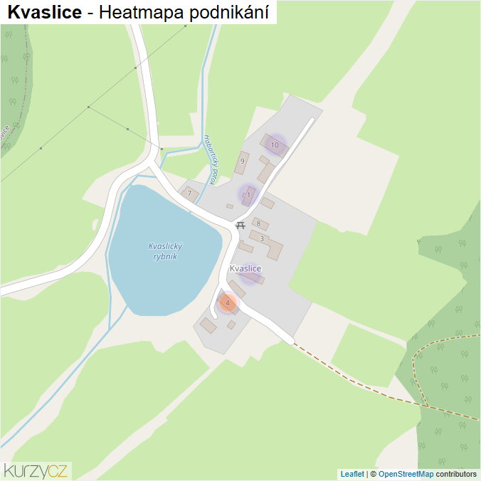 Mapa Kvaslice - Firmy v části obce.